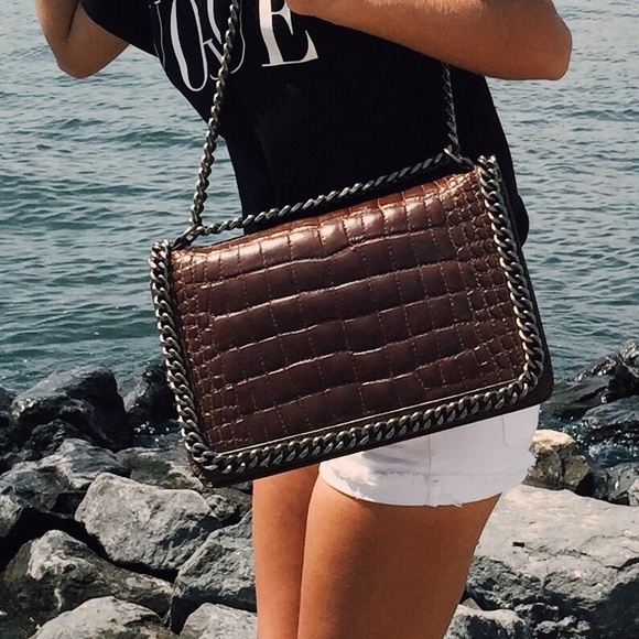 zara embossed chain bag